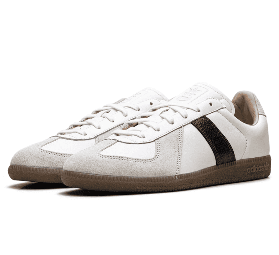 Adidas BW Army White Night Indigo Seitenansicht mit weißem Leder und indigofarbenem Wildleder