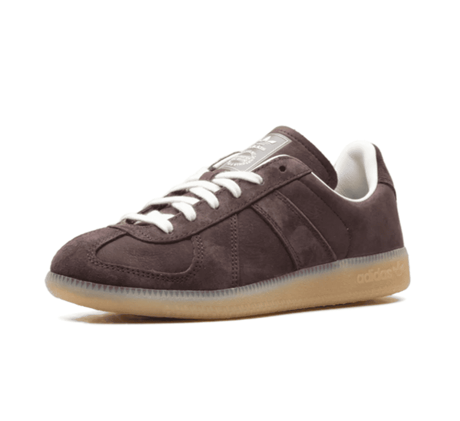 Adidas BW Army x KITH Aurora Coffee einzelner Schuh seitlich mit Gum-Sohle