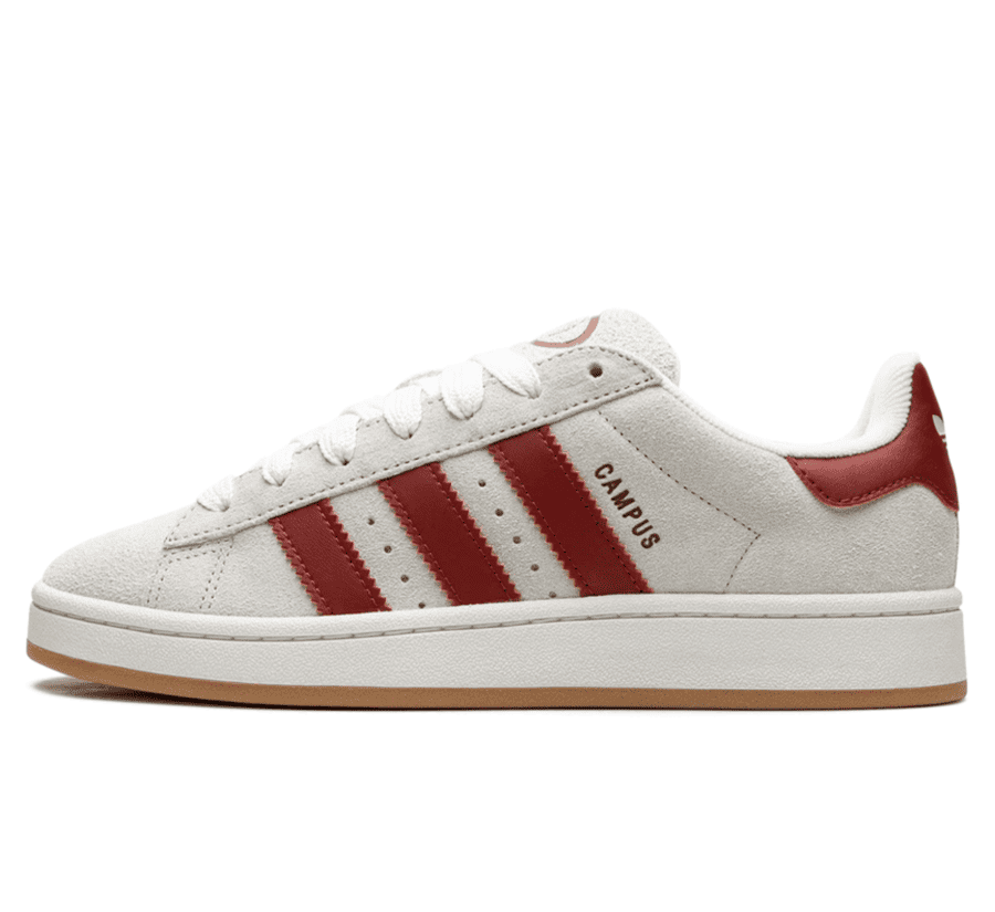 Adidas Campus 00's Crystal White Preloved Ruby (W) - grau roter Sneaker