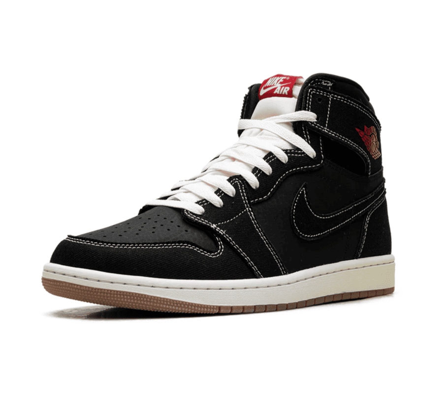 Air Jordan 1 High OG Flight Club einzelner Schuh seitlich mit Gum Sohle und reflektierenden Elementen