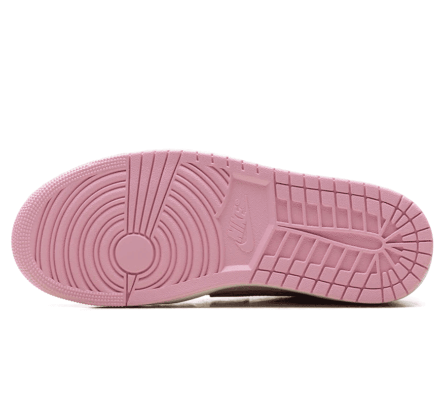 Air Jordan 1 Low OG SP Travis Scott Tropical Pink Outsole unten mit klassischer Air Jordan 1 Gummiaußensohle