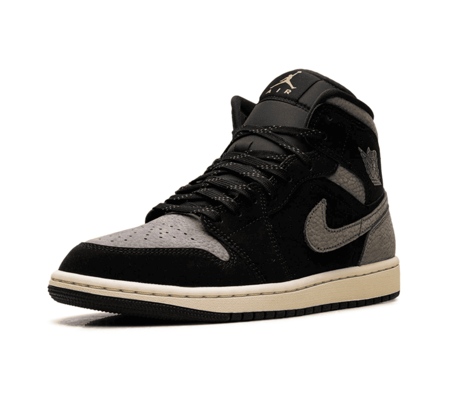 Air Jordan 1 Mid SE Olive Grey IB7110-002 einzelner Sneaker seitlich