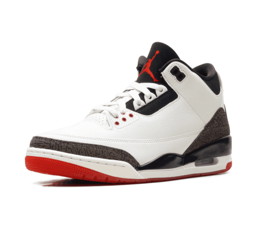 Air Jordan 3 World’s Best Dad einzelner Schuh seitlich mit Premium-Materialmix in Beige und Braun