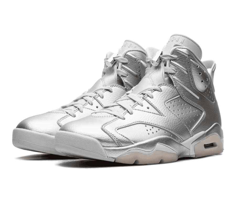 Air Jordan 6 PSG Paris Saint-Germain Silver Seitenansicht mit Details