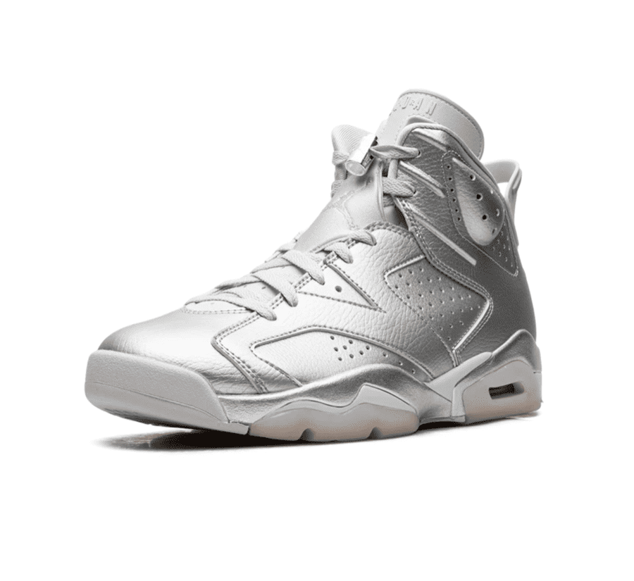 Air Jordan 6 PSG Paris Saint-Germain Silver einzelner Sneaker seitlich