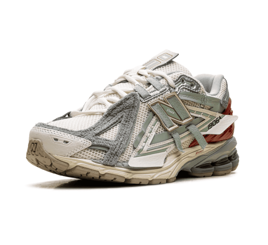 New Balance 1906 Tech Explosion einzelner Schuh seitlich mit N-Lock-Schnürsystem