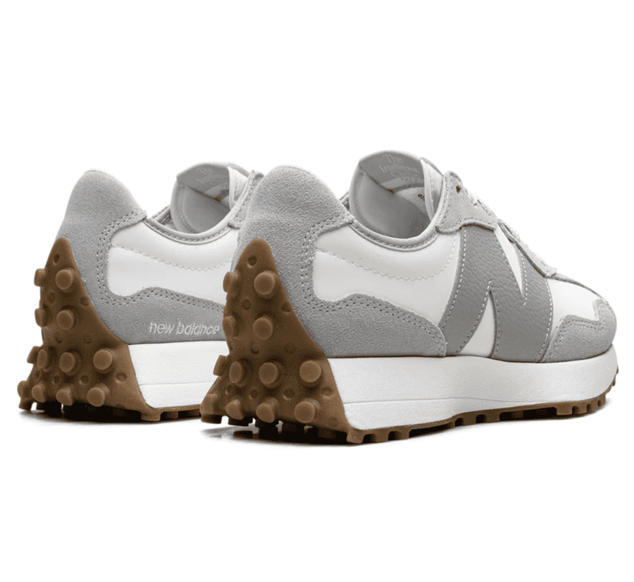 New Balance 327 Raincloud Reflection Damen WS327NKC Paar hinten mit Gum-Außensohle