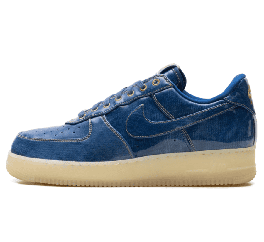 Nike Air Force 1 Low Patent Denim Paar vorne Hauptbild Perspective