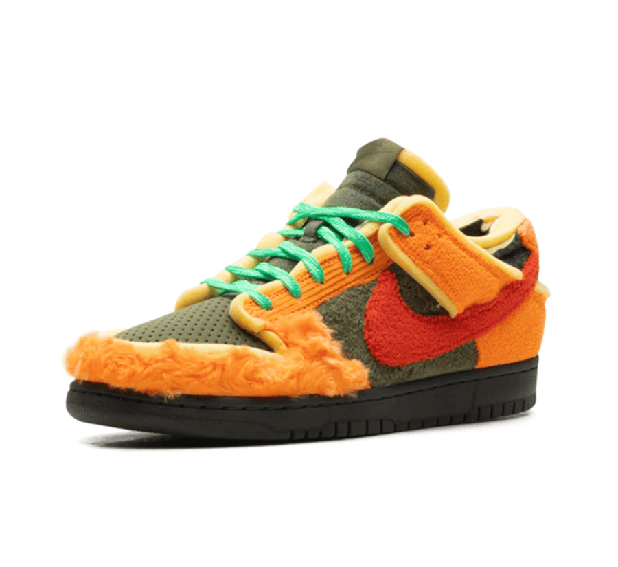 Nike Dunk Low x CPFM Cactus Plant Flea Market "Swamp Sponge Photo Blue" - blau orange grün schwarzer Sneaker