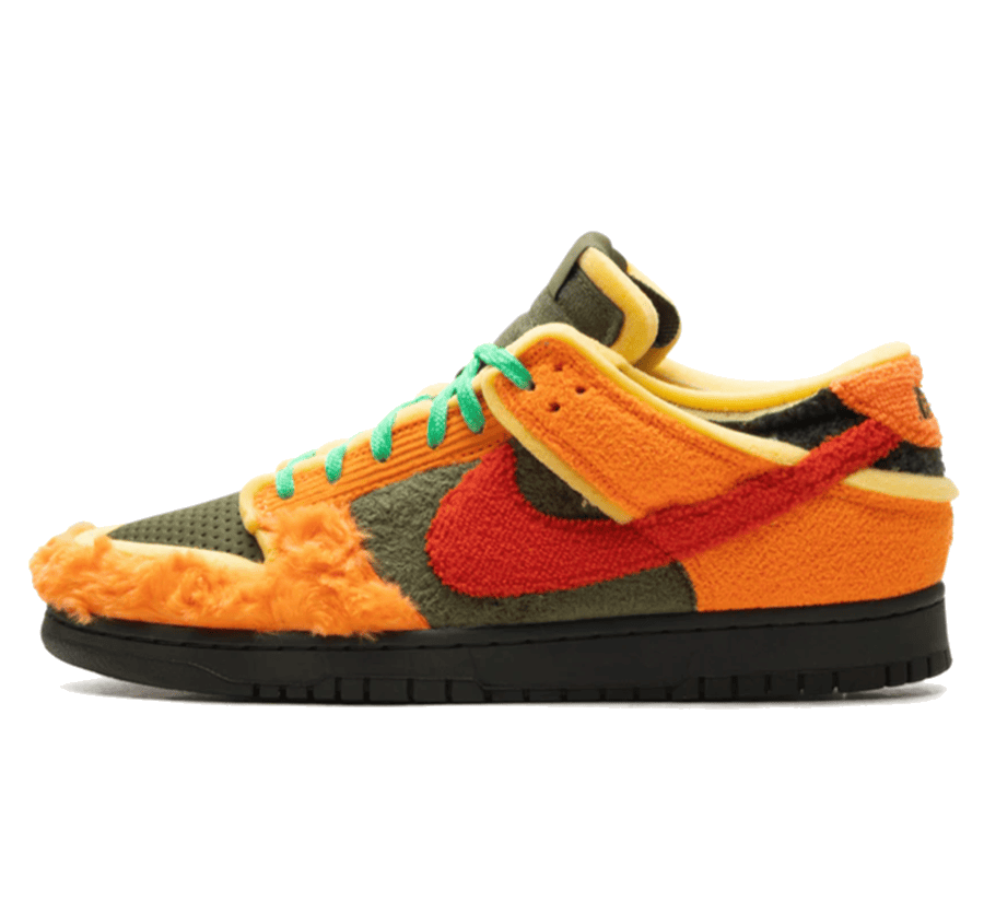 Nike Dunk Low x CPFM Cactus Plant Flea Market "Swamp Sponge Photo Blue" - blau orange grün schwarzer Sneaker