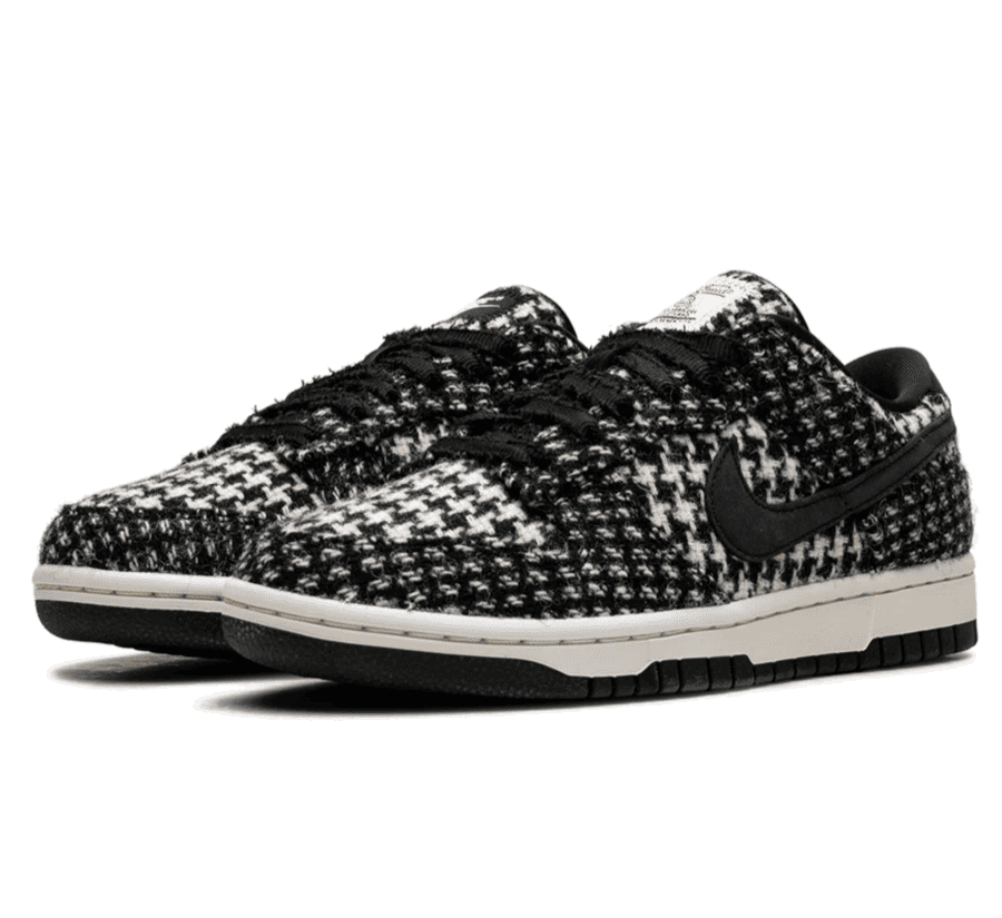 Nike Dunk Low x Harris Tweed "White Black" (W) - schwarz weißer Sneaker