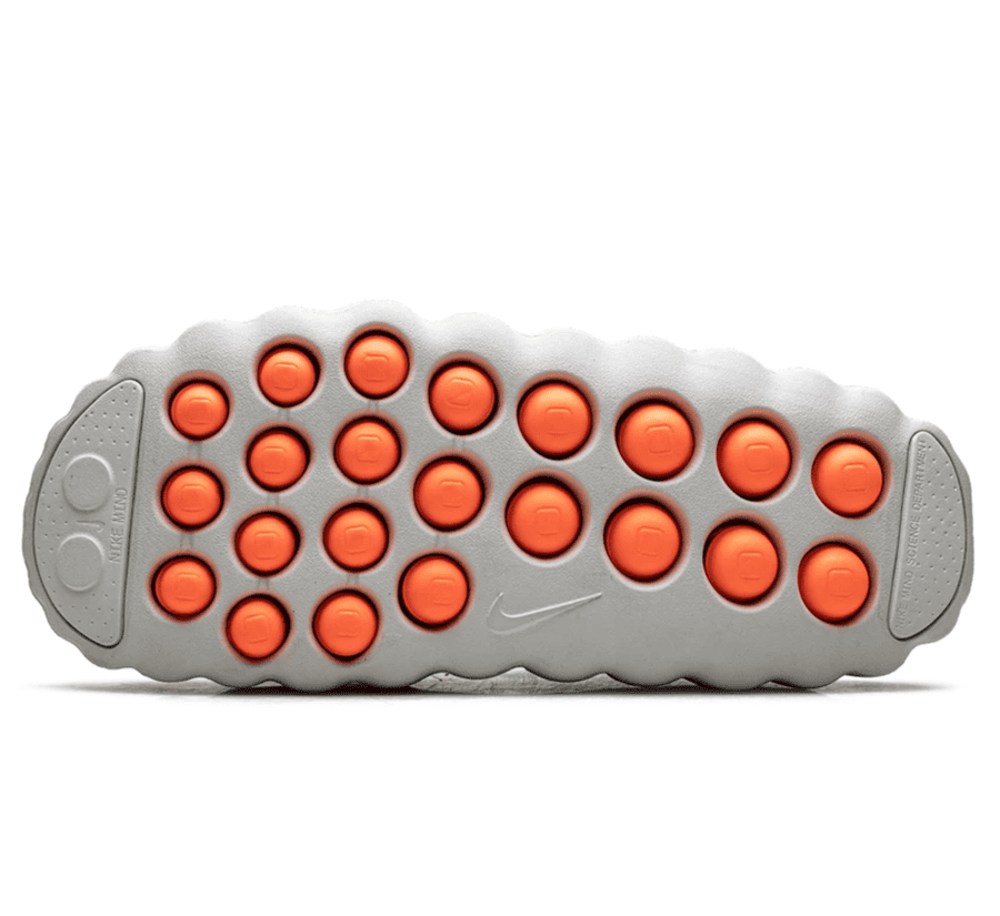 Nike Mind 001 Light Smoke Grey Outsole unten mit 22 beweglichen Druckpunkten