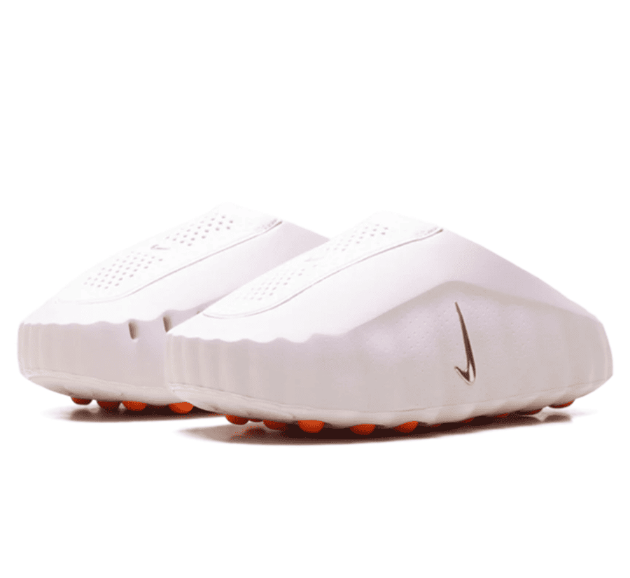 Nike Mind 001 Pearl Pink Seitenansicht mit futuristischem geformtem Upper