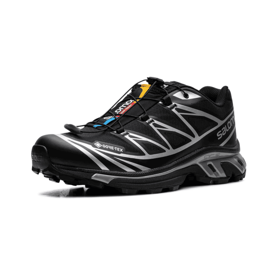 Salomon XT-6 Gore-Tex Black Silver Quicklace Schnürsystem Detail