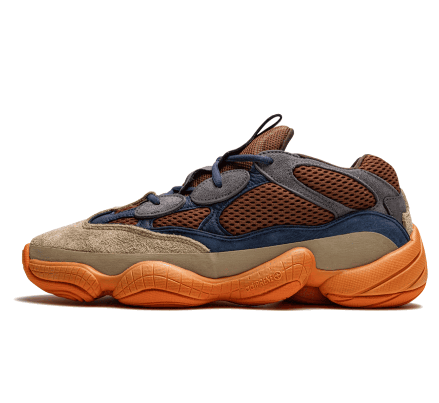 Yeezy 500 Enflame - braun orange blauer Sneaker
