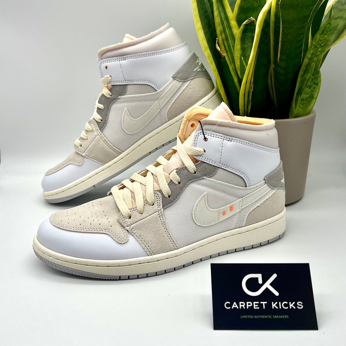 Air Jordan 1 Mid Craft Inside Out White Grey - CARPET KICKS