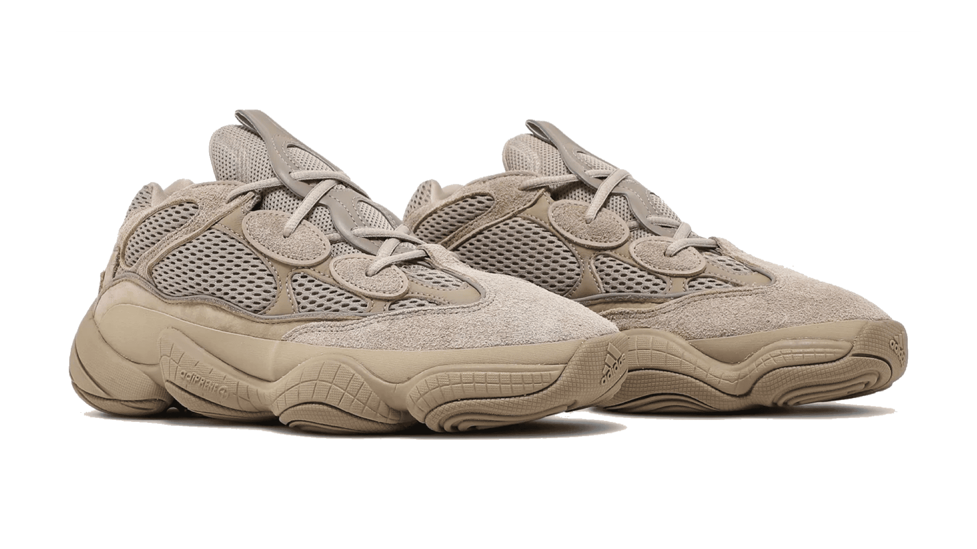 Yeezy 500 Kategoriebild mit chunky Sneaker aus Wildleder und Mesh im futuristischen Streetwear-Design von adidas Yeezy