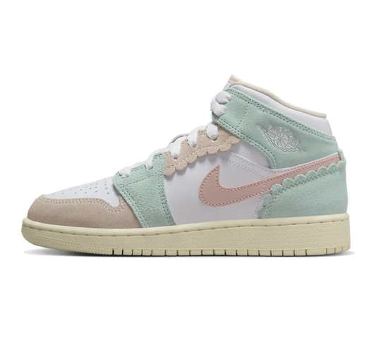 Air Jordan 1 Mid Pink Aqua (GS)