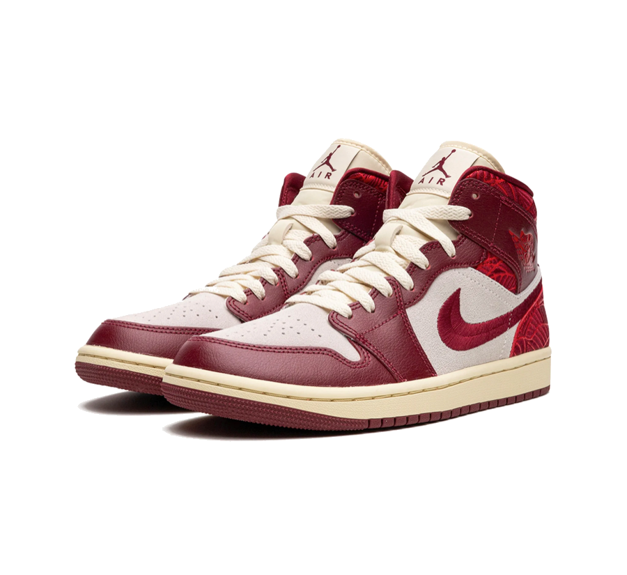 Air Jordan 1 Mid Tiki Leaf Team Red (W)
