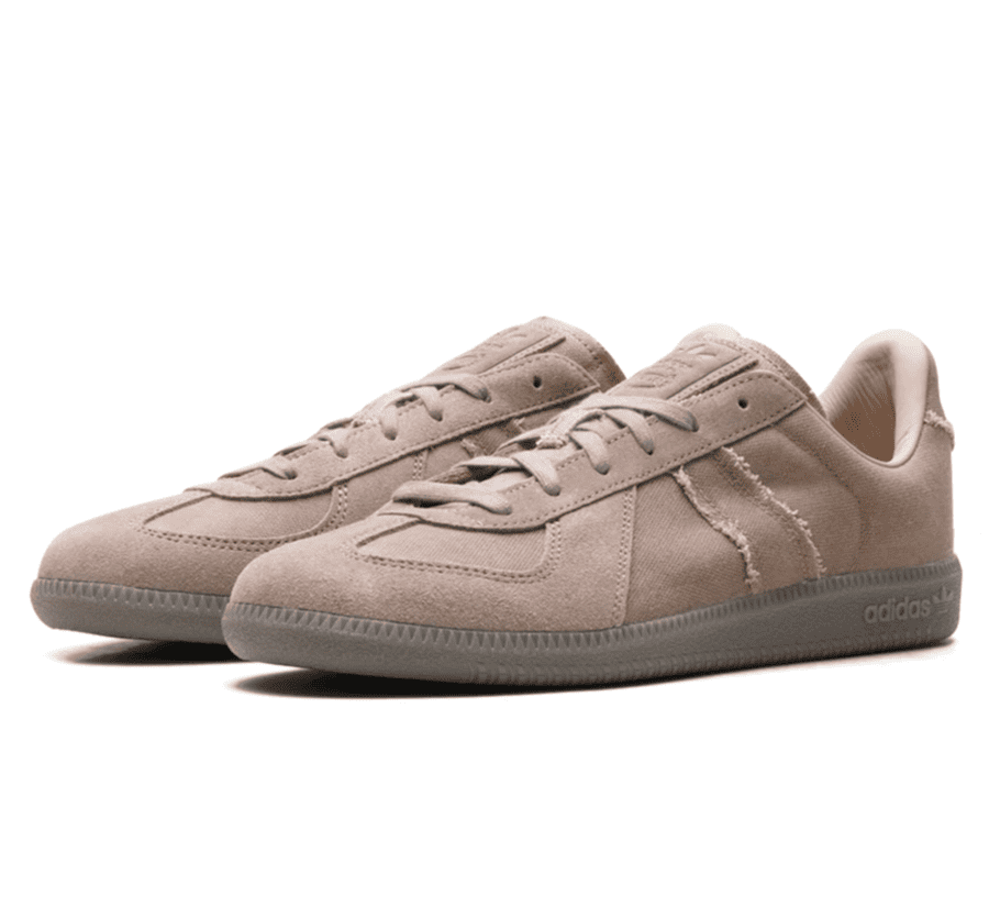 Adidas BW Army Beige Brown Seitenansicht mit beigem Leder und braunem Wildleder