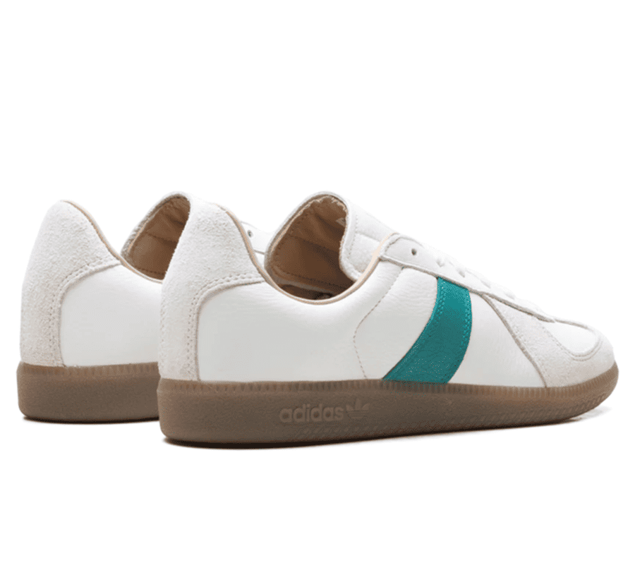Adidas BW Army Core White Power Green Paar hinten mit Power Green Fersenbereich