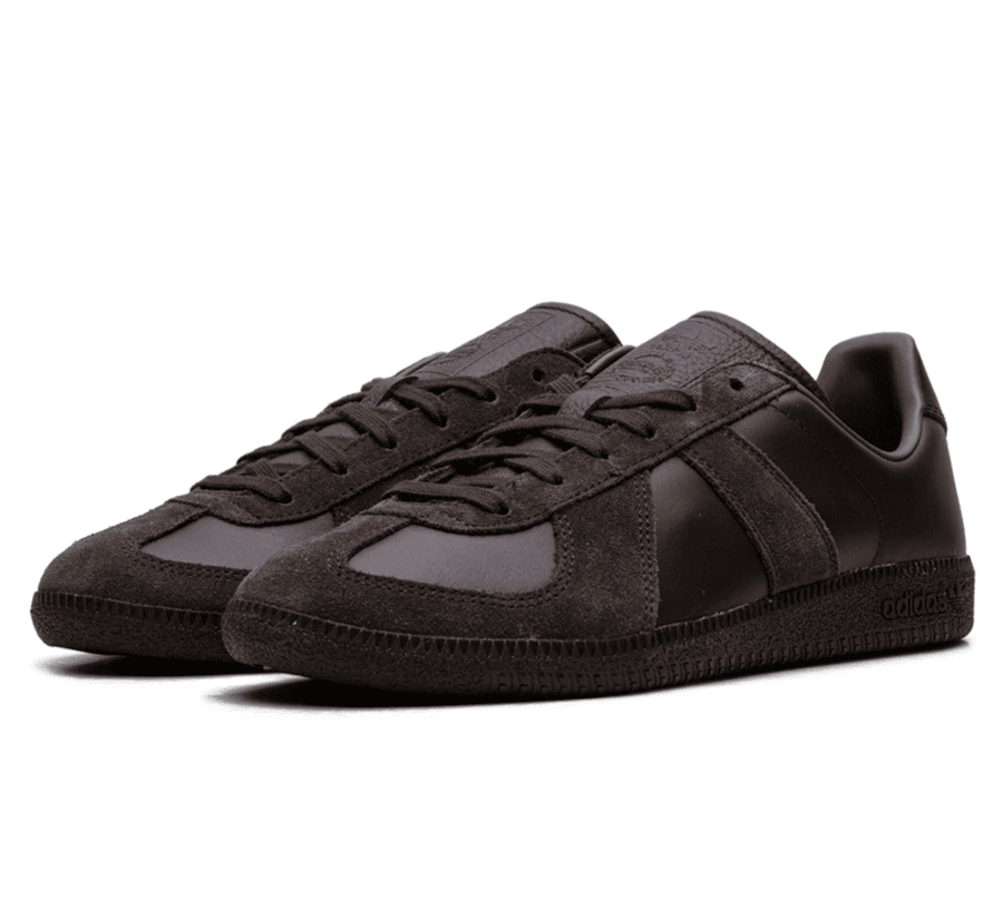 Adidas BW Army Dark Brown Night Brown Seitenansicht mit braunem Leder und Wildleder
