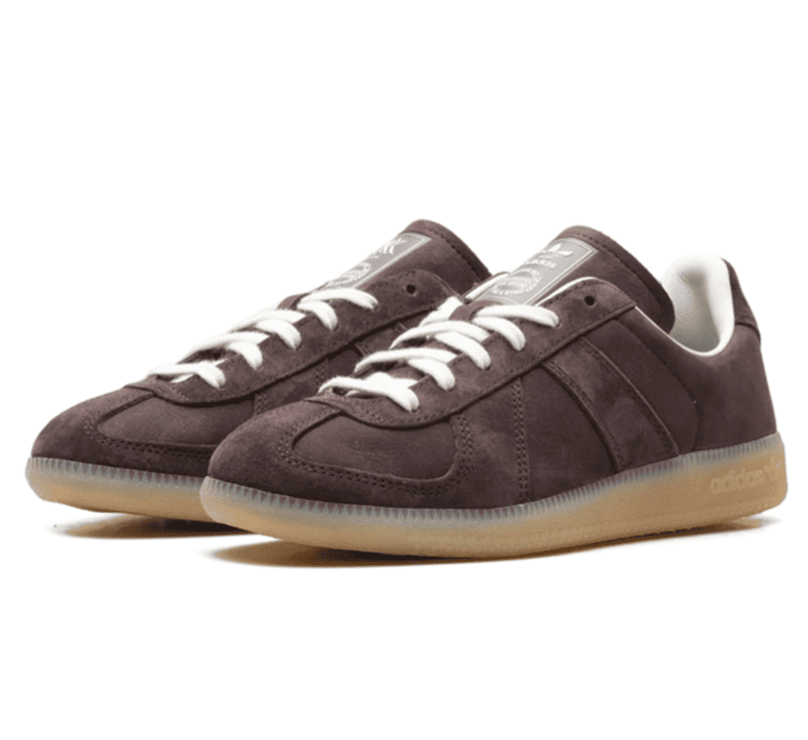 Adidas BW Army x KITH Aurora Coffee Seitenansicht mit Premium-Leder und Wildleder