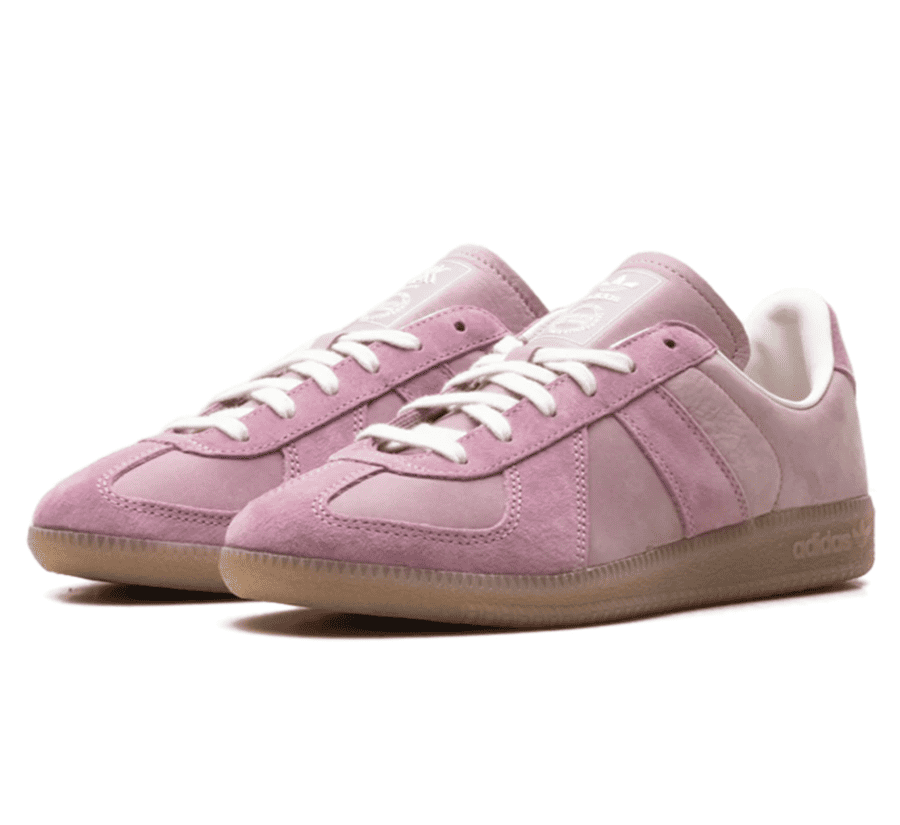 Adidas BW Army x KITH Magenta Mauve Seitenansicht mit Premium-Leder und Wildleder