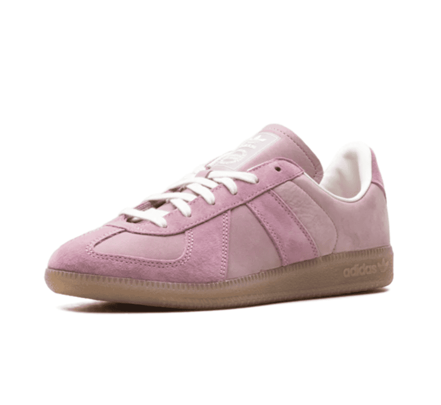 Adidas BW Army x KITH Magenta Mauve einzelner Schuh seitlich mit Gum-Sohle