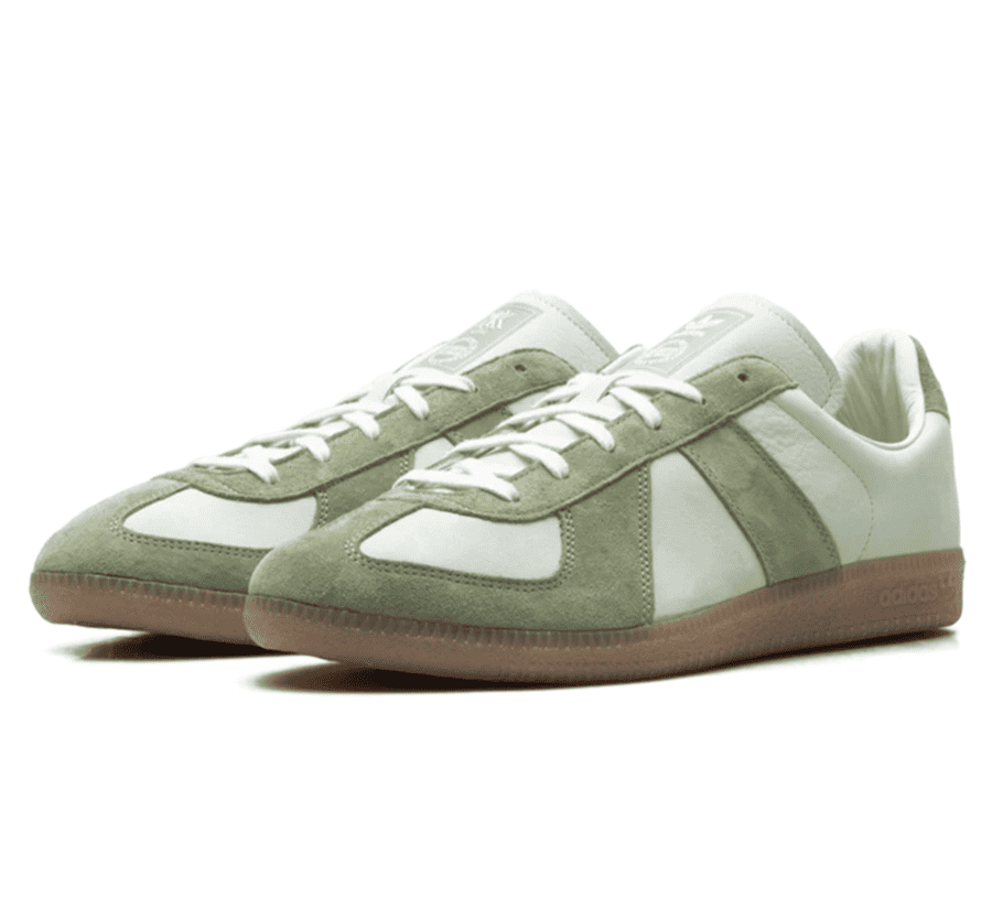 Adidas BW Army x KITH Tent Green Seitenansicht mit Premium-Leder und Wildleder