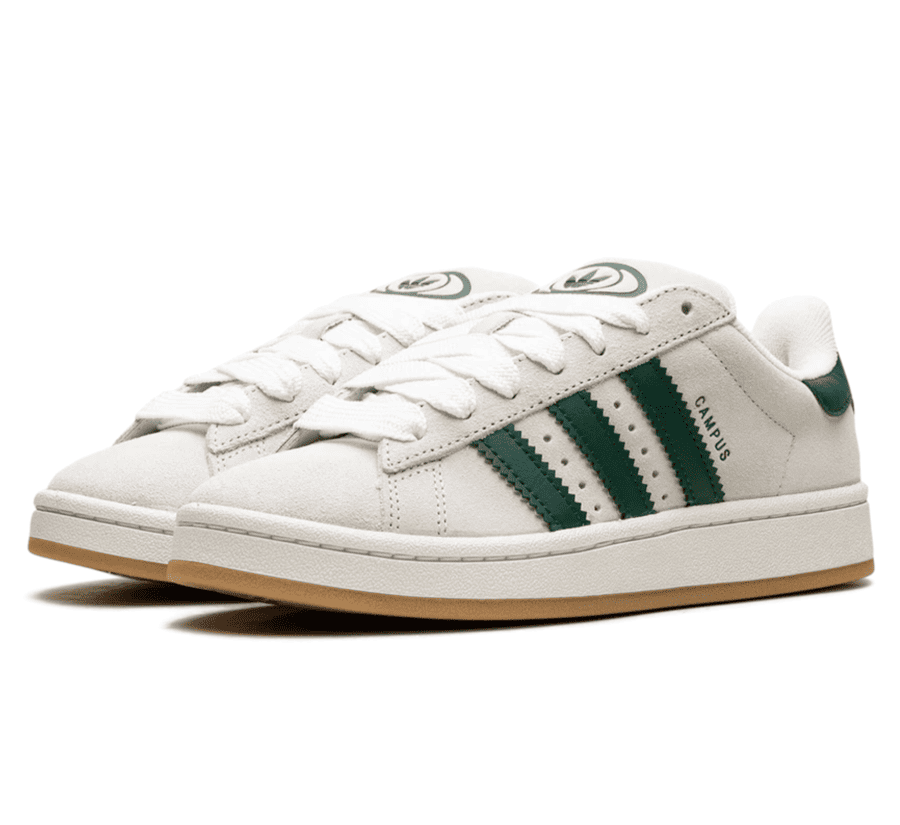 Adidas Campus 00's Crystal White Collegiate Green (W) - grau grüner Sneaker