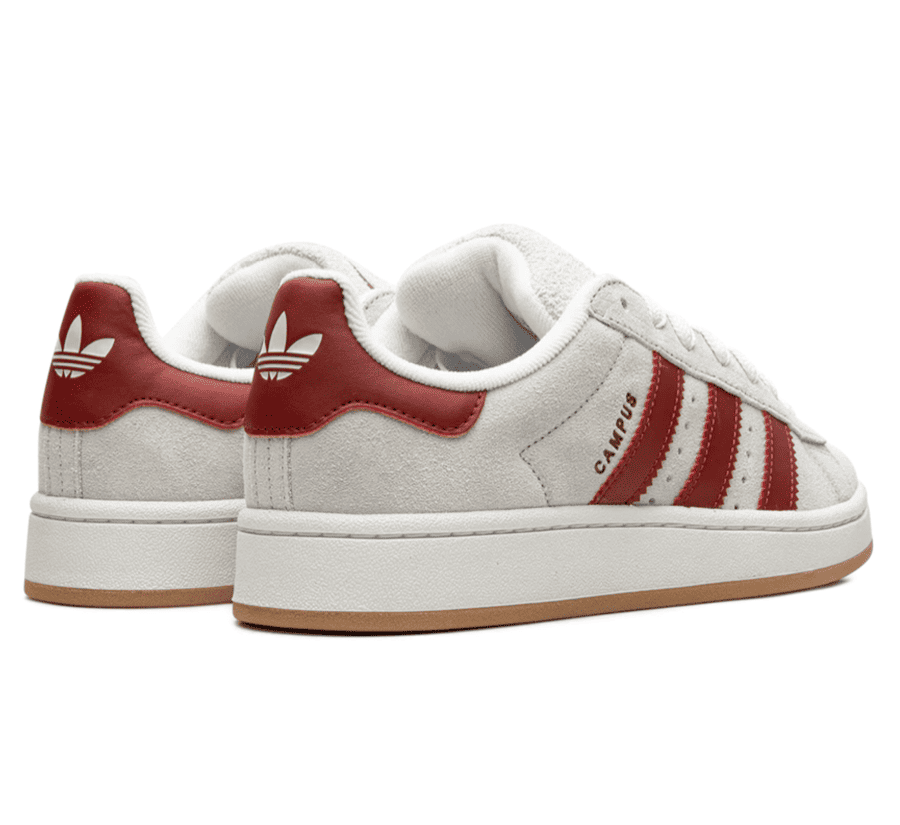 Adidas Campus 00's Crystal White Preloved Ruby (W) - grau roter Sneaker