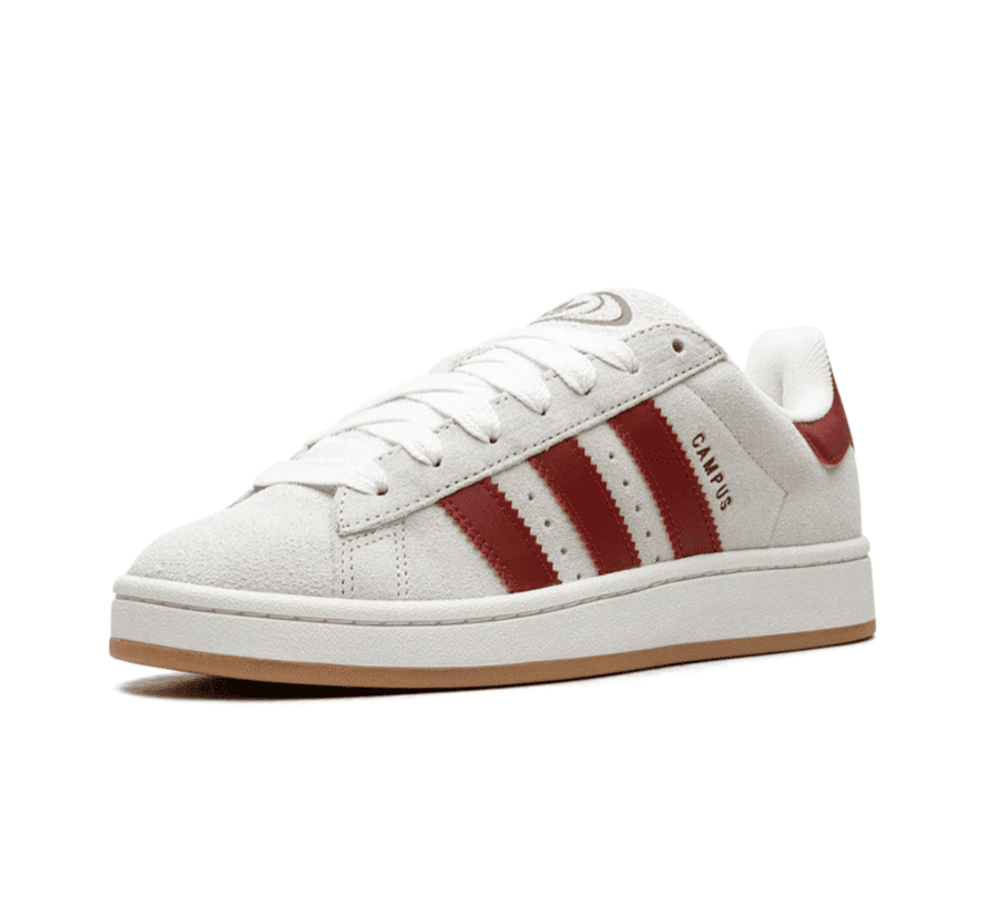Adidas Campus 00's Crystal White Preloved Ruby (W) - grau roter Sneaker