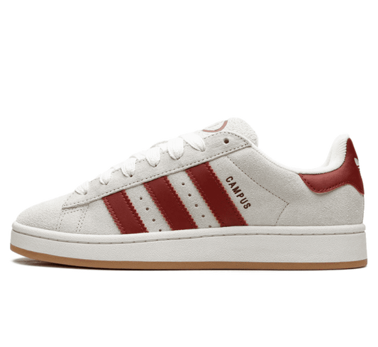 Adidas Campus 00's Crystal White Preloved Ruby (W) - grau roter Sneaker