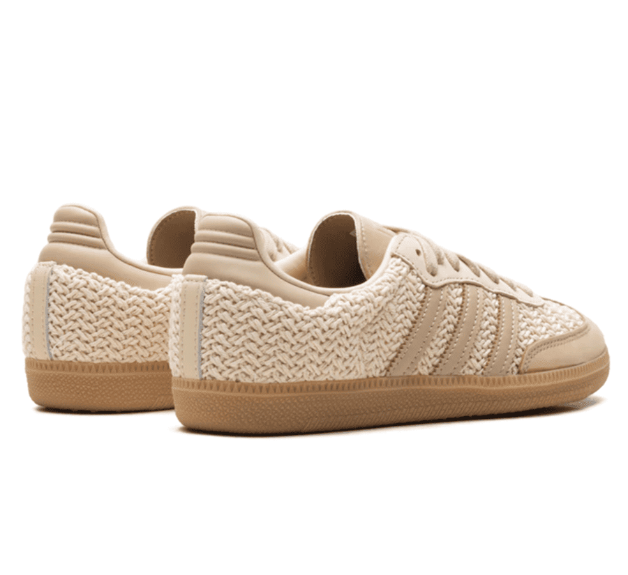 Adidas Samba Crochet Sand Strata Sneaker Paar hinten
