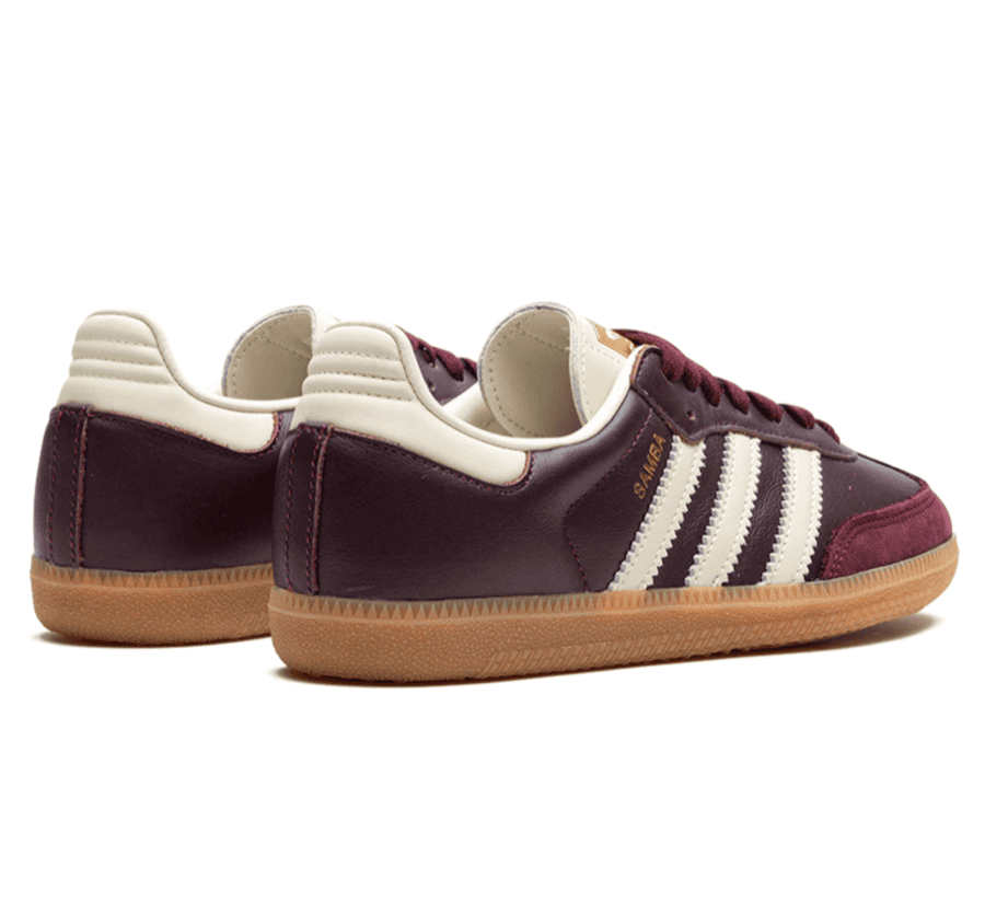 Adidas Samba Maroon Cream White Sneaker Paar hinten
