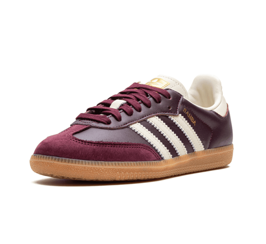 Adidas Samba Maroon Cream White einzelner Sneaker seitlich