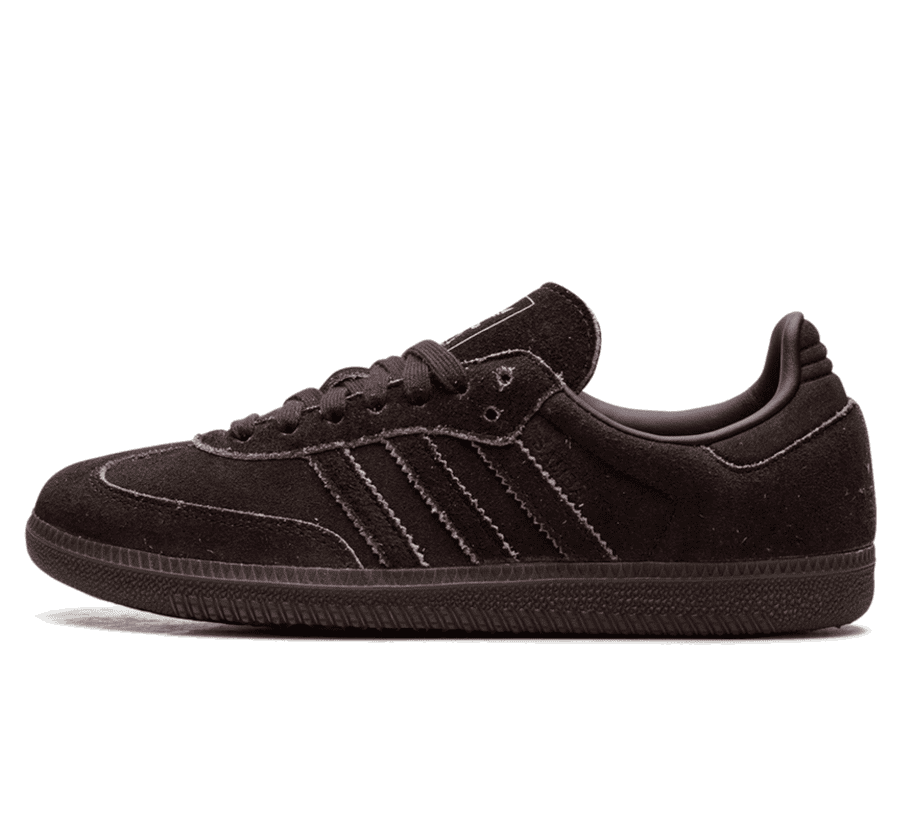 adidas Samba OG Shadow Brown Paar vorne Hauptbild Perspective mit braunem Wildleder und dunkler Gummisohle