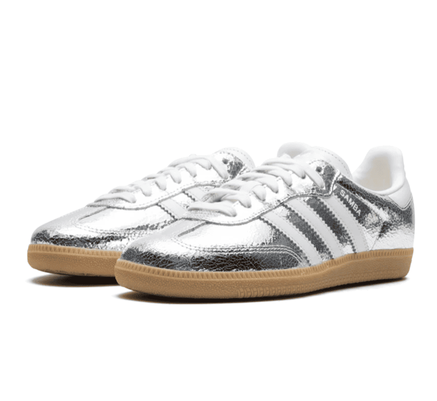 Adidas Samba OG Silver Metallic Cracked Leather (W)