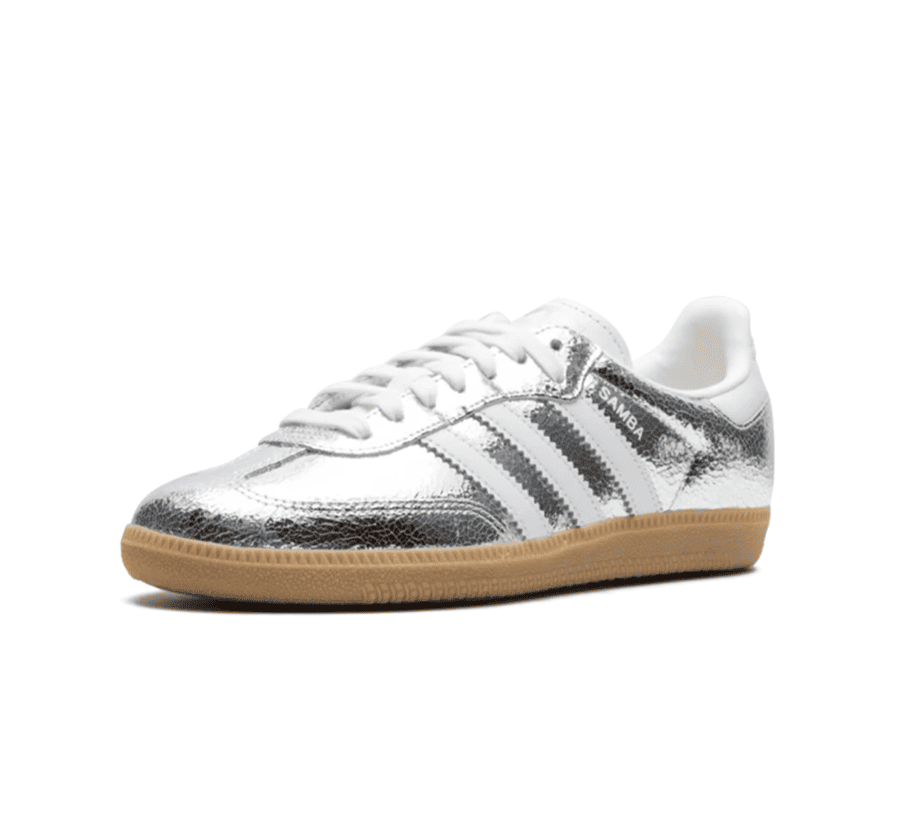 Adidas Samba OG Silver Metallic Cracked Leather (W)