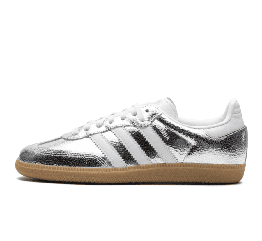 Adidas Samba OG Silver Metallic Cracked Leather (W)