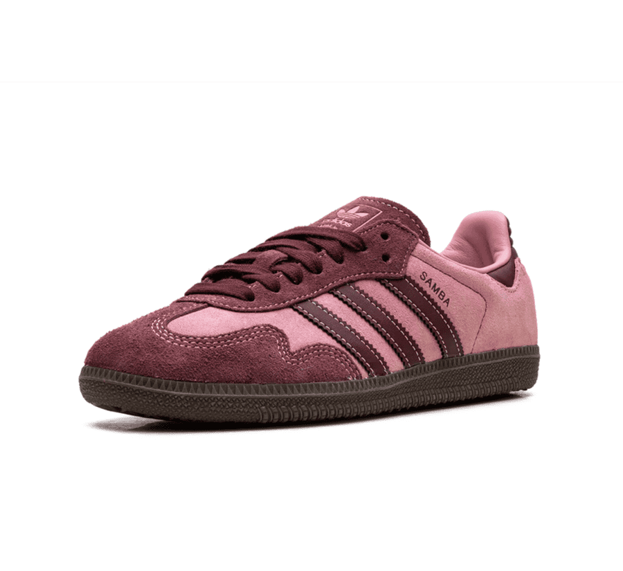 Adidas Samba Pink Spark Shadow Red einzelner Sneaker seitlich