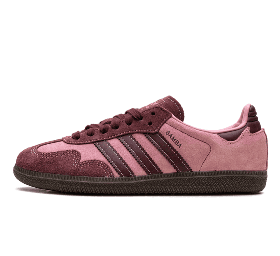 Adidas Samba Pink Spark Shadow Red Sneaker Paar vorne Perspective