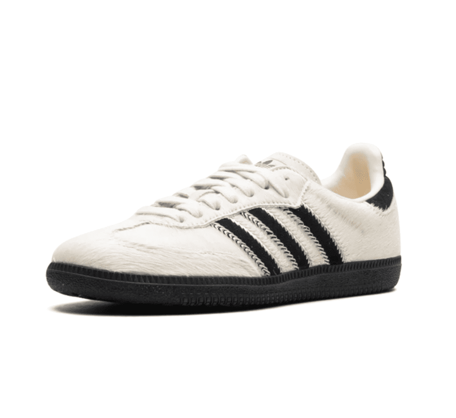 adidas Samba OG Wonder White Black Pony JP5329 einzelner Schuh seitlich