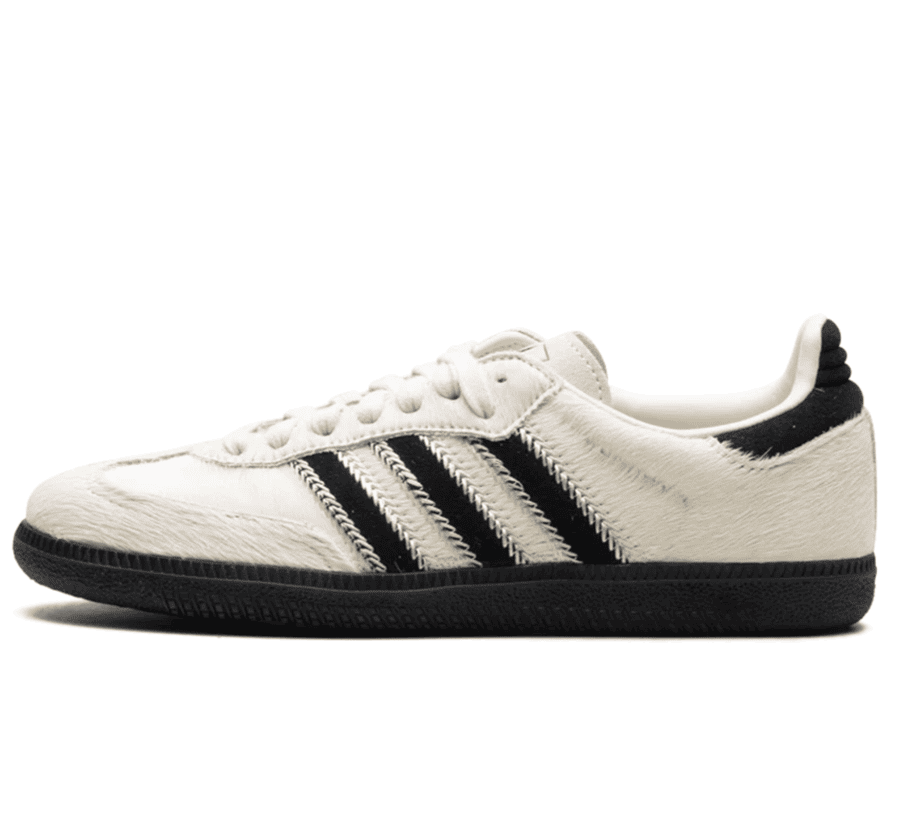 adidas Samba OG Wonder White Black Pony JP5329 Damen Paar vorne Hauptbild Perspective