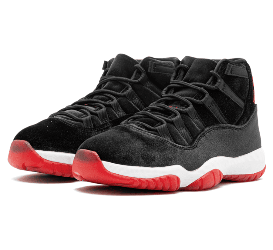Air Jordan 11 Bred Velvet (W) - schwarz roter Sneaker