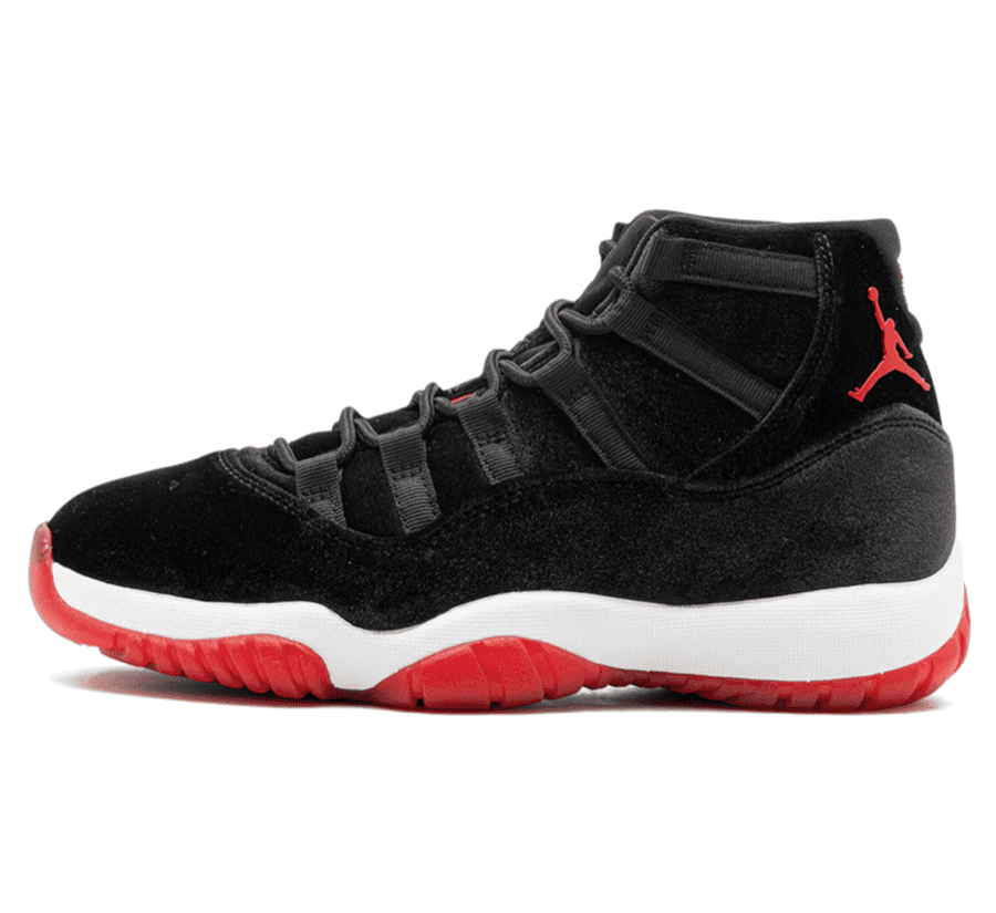Air Jordan 11 Bred Velvet (W) - schwarz roter Sneaker