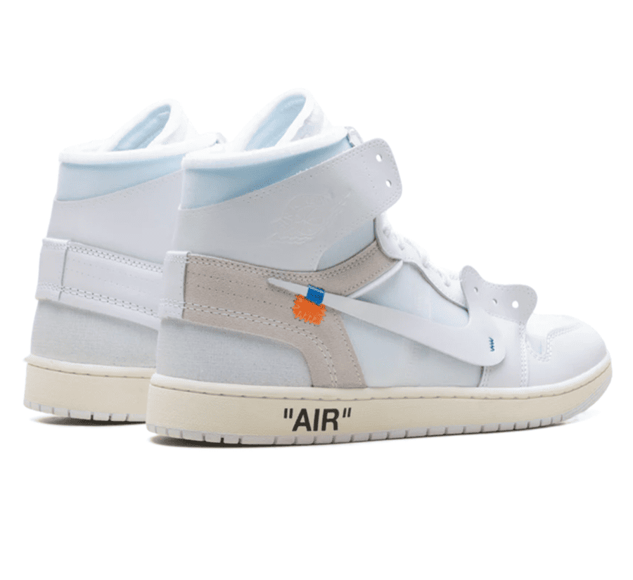 Air Jordan 1 High OG Virgil Abloh Archive Alaska Sneaker Paar hinten