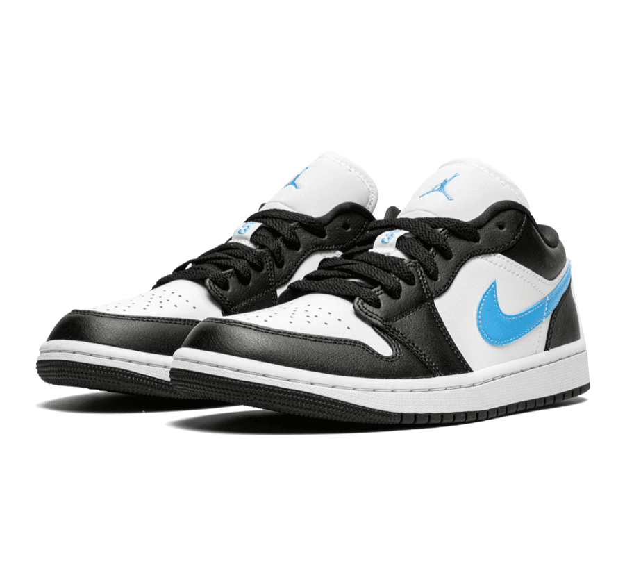 Blue and white and black jordans shop