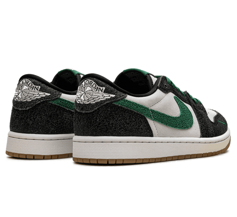 Air Jordan 1 Low OG Phantom Pine Green IR2283-030 Paar hinten mit Wings Logo